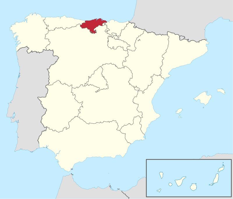 Ubicación de Cantabria en España