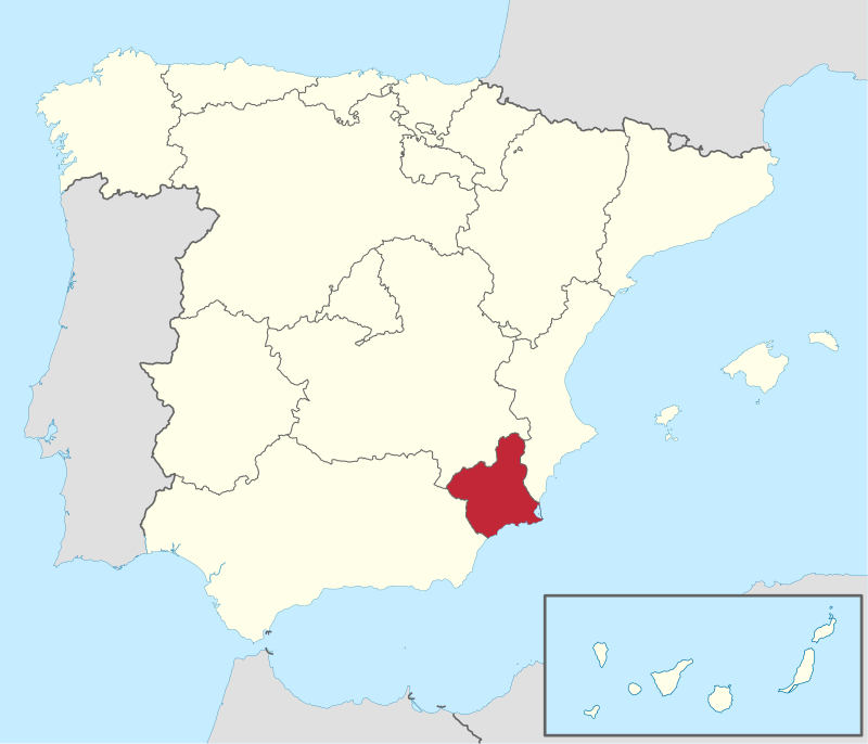 Ubicación de Murcia en España