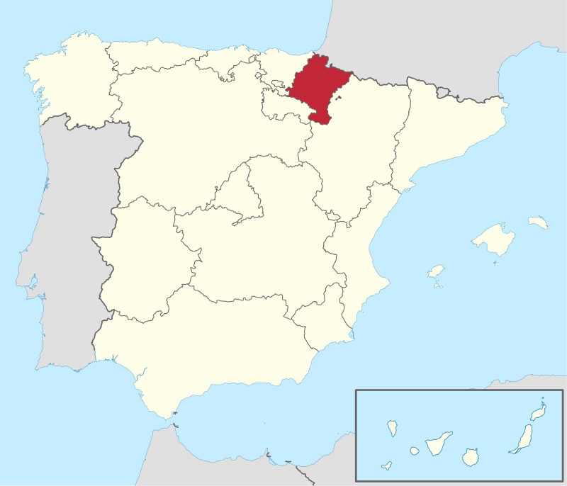 Ubicación de Navarra en España