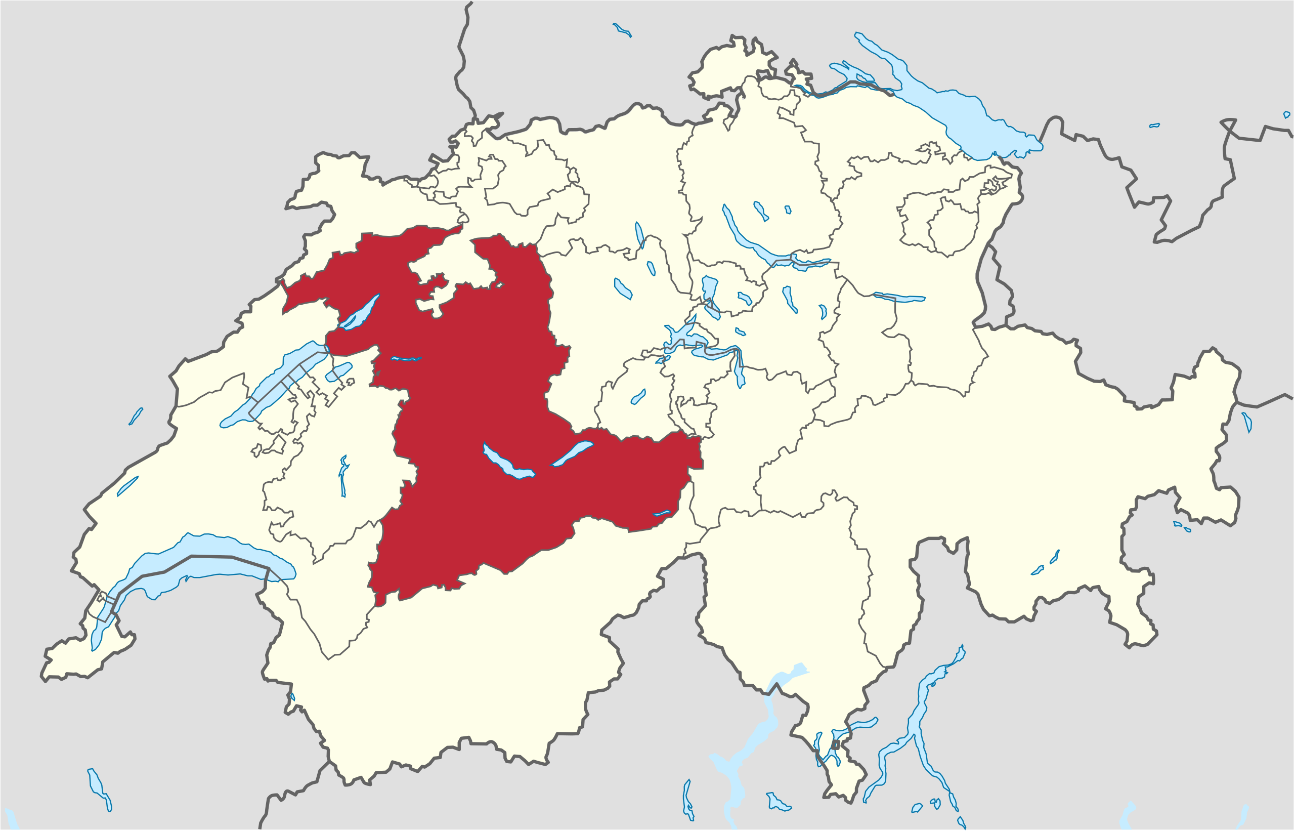 Ubicación en Suiza: Berna