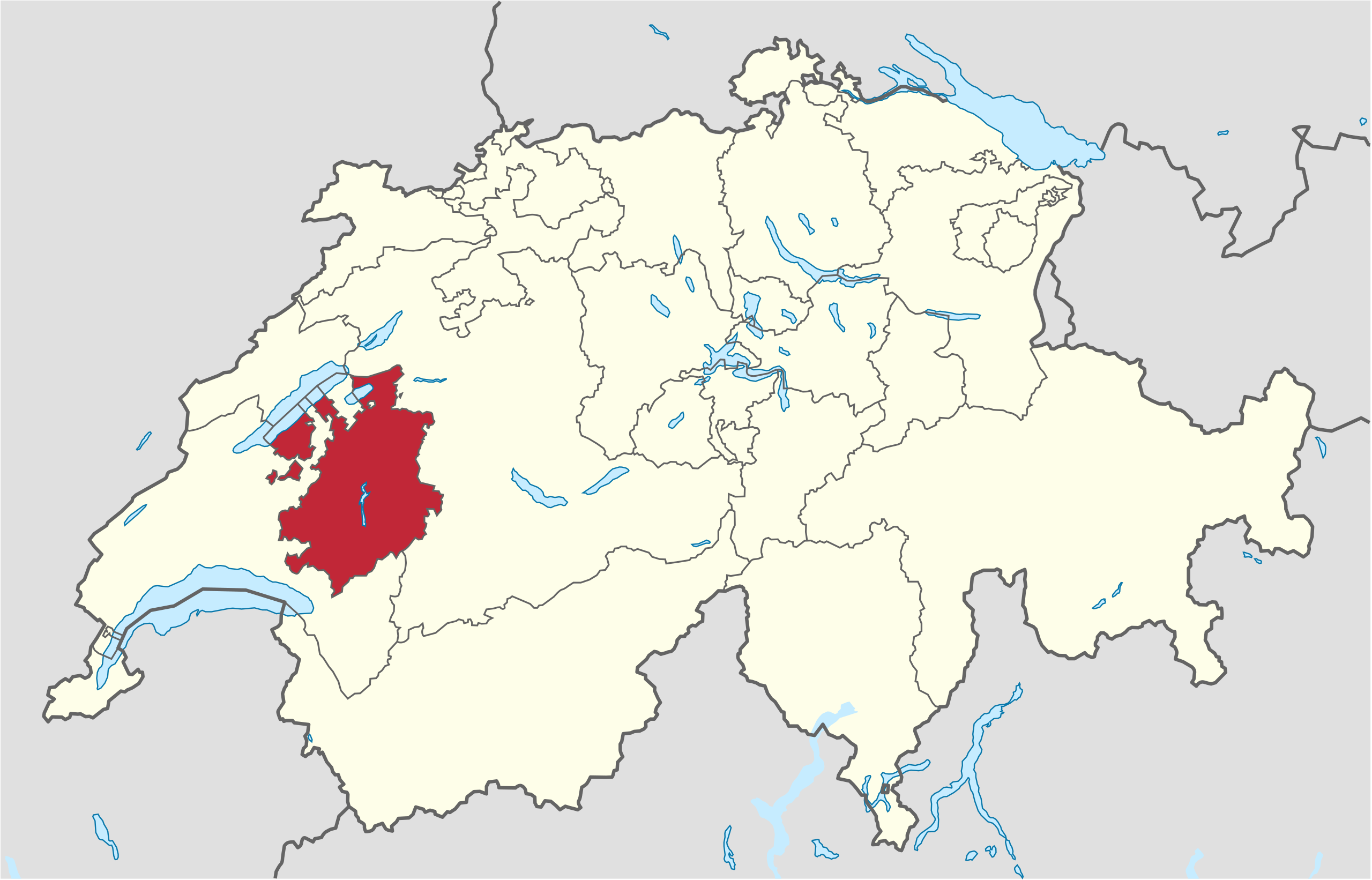 Ubicación en Suiza: Friburgo