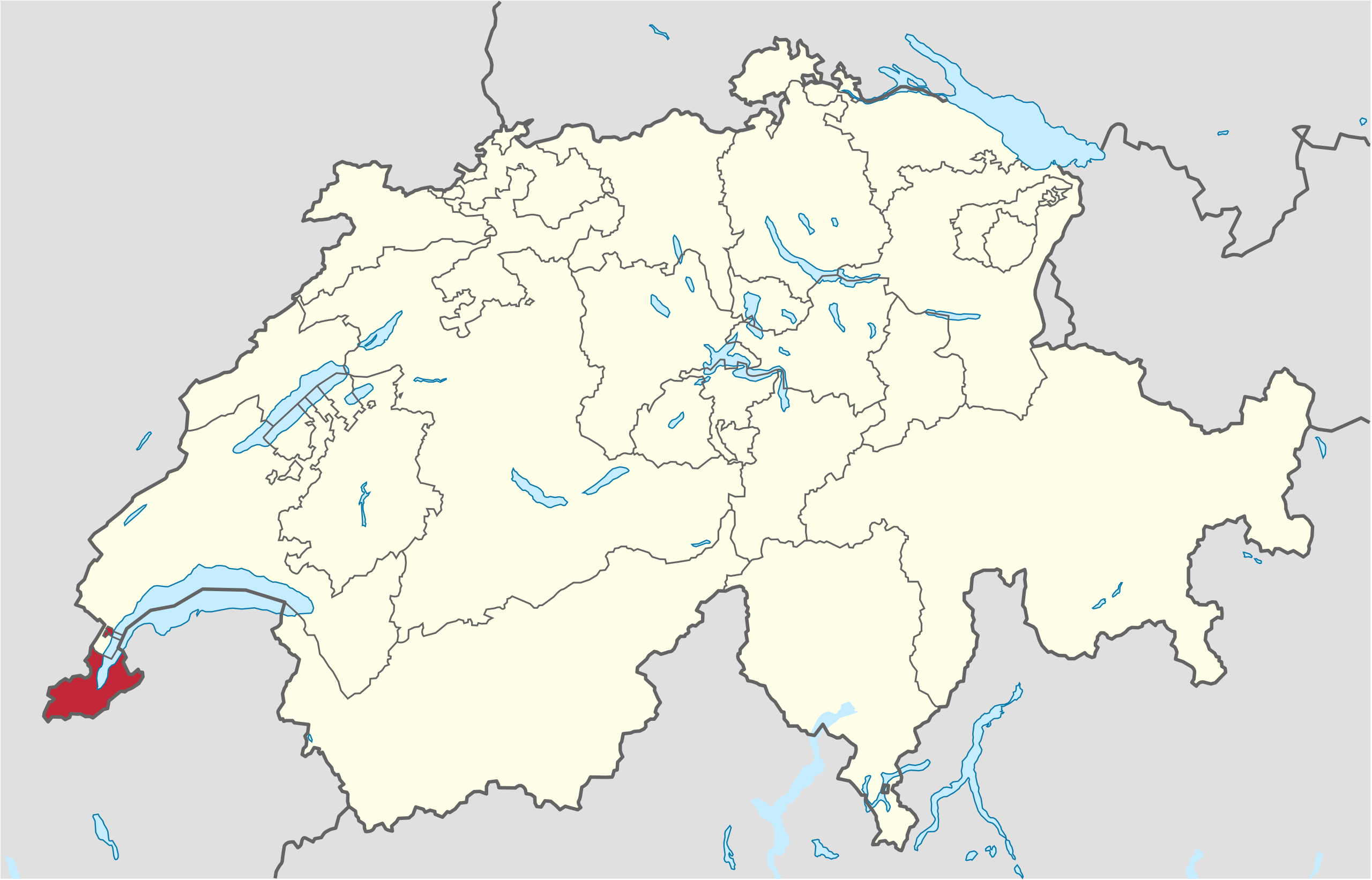 Ubicación en Suiza: Ginebra