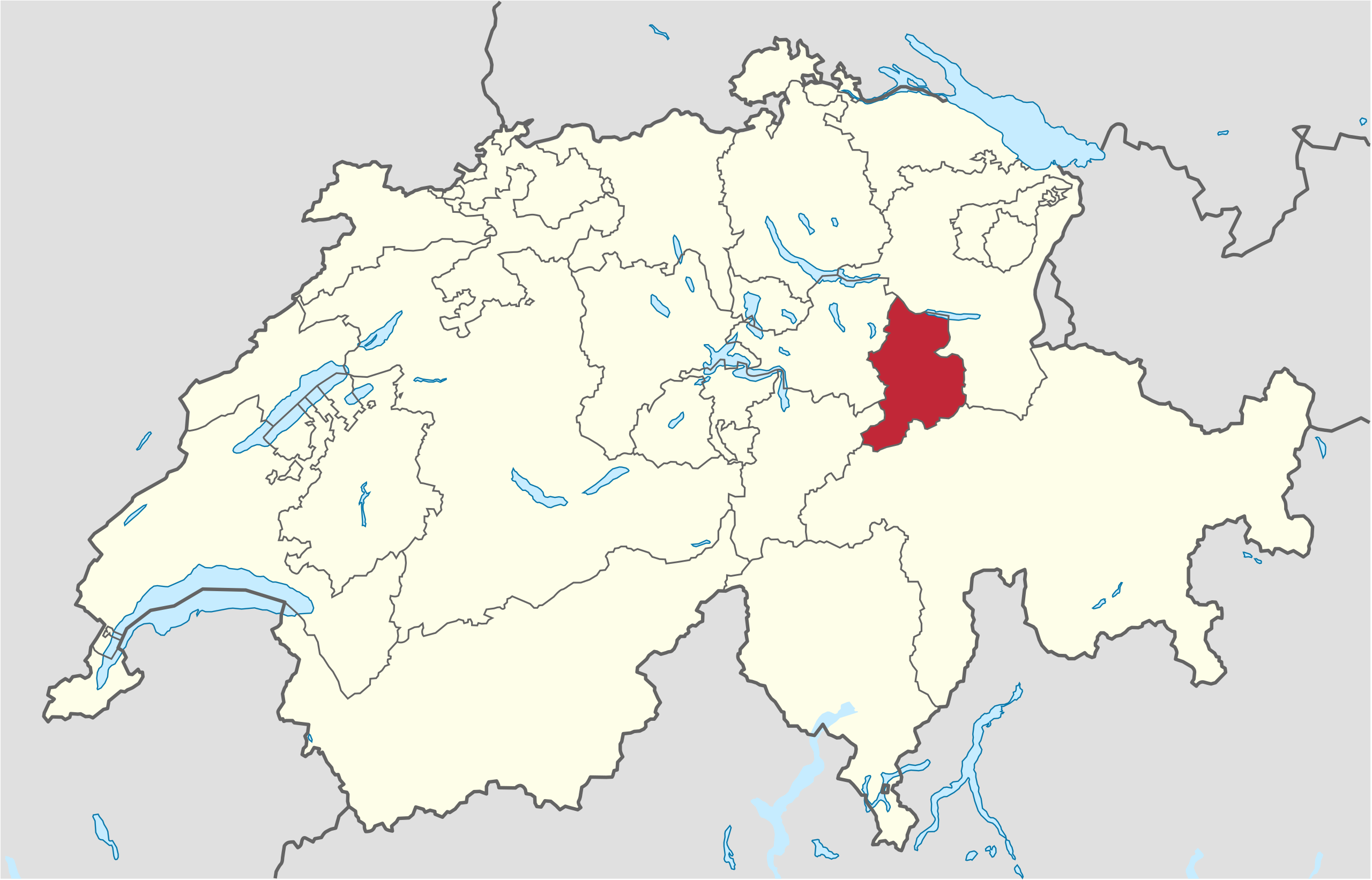 Ubicación en Suiza: Glaris