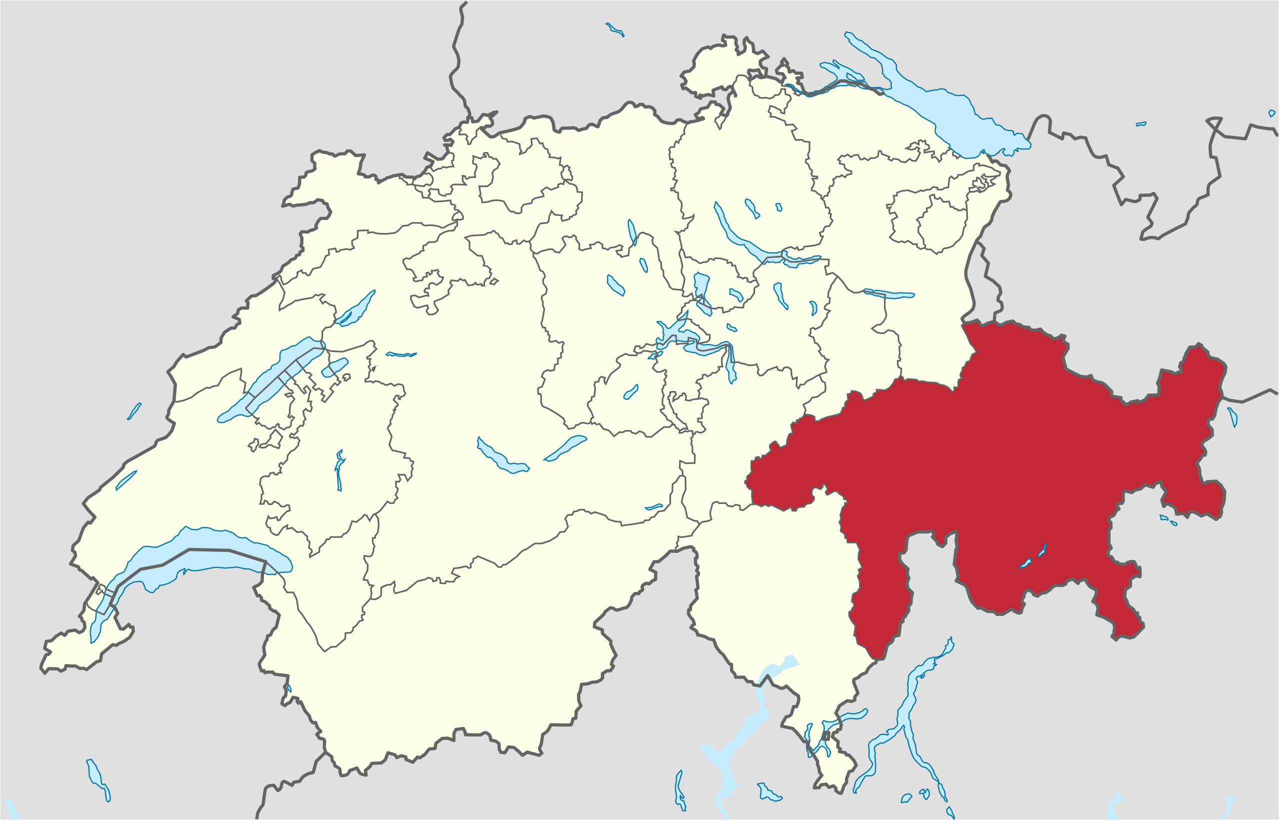 Ubicación en Suiza: Grisones