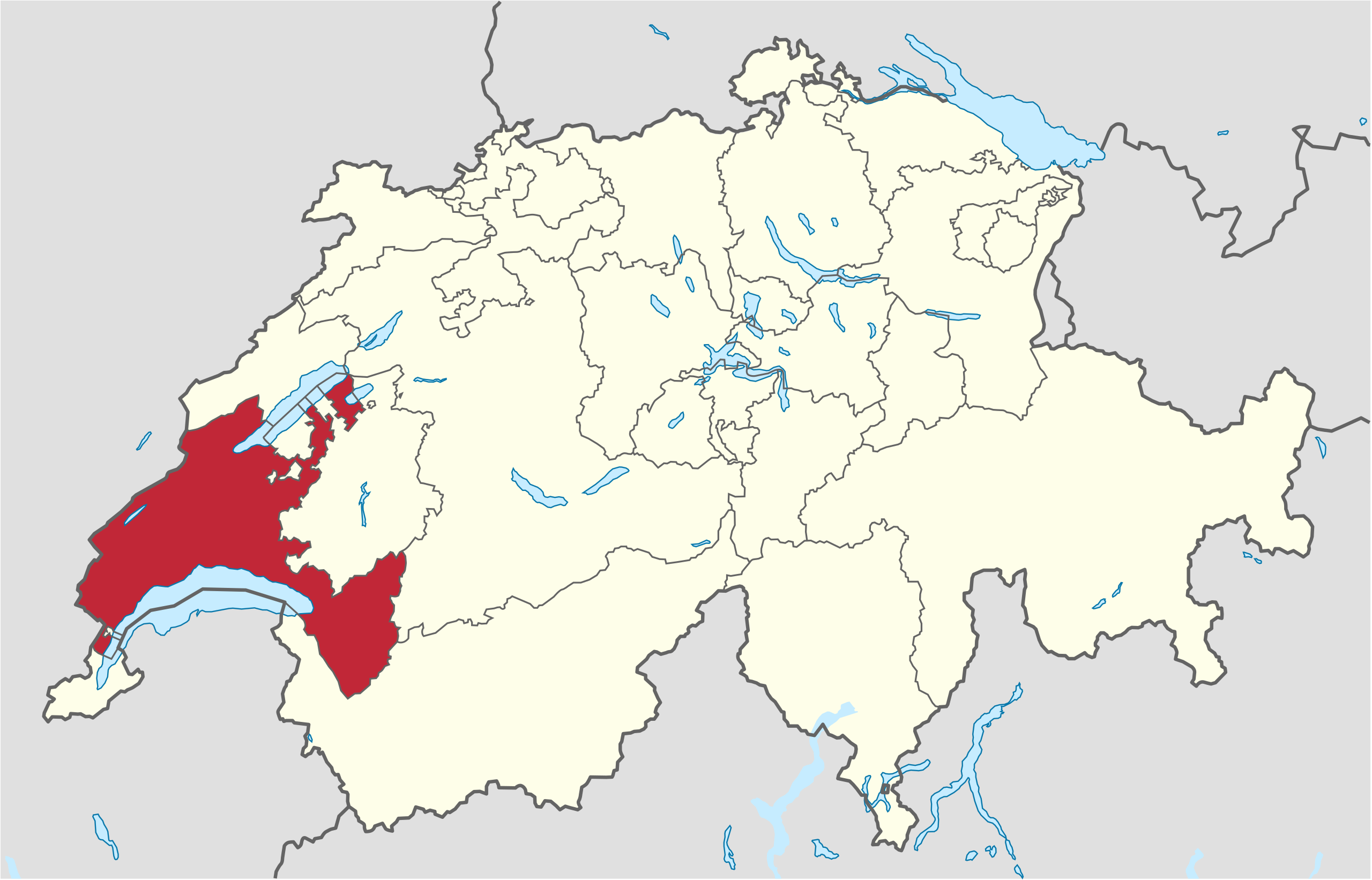 Ubicación en Suiza: Vaud
