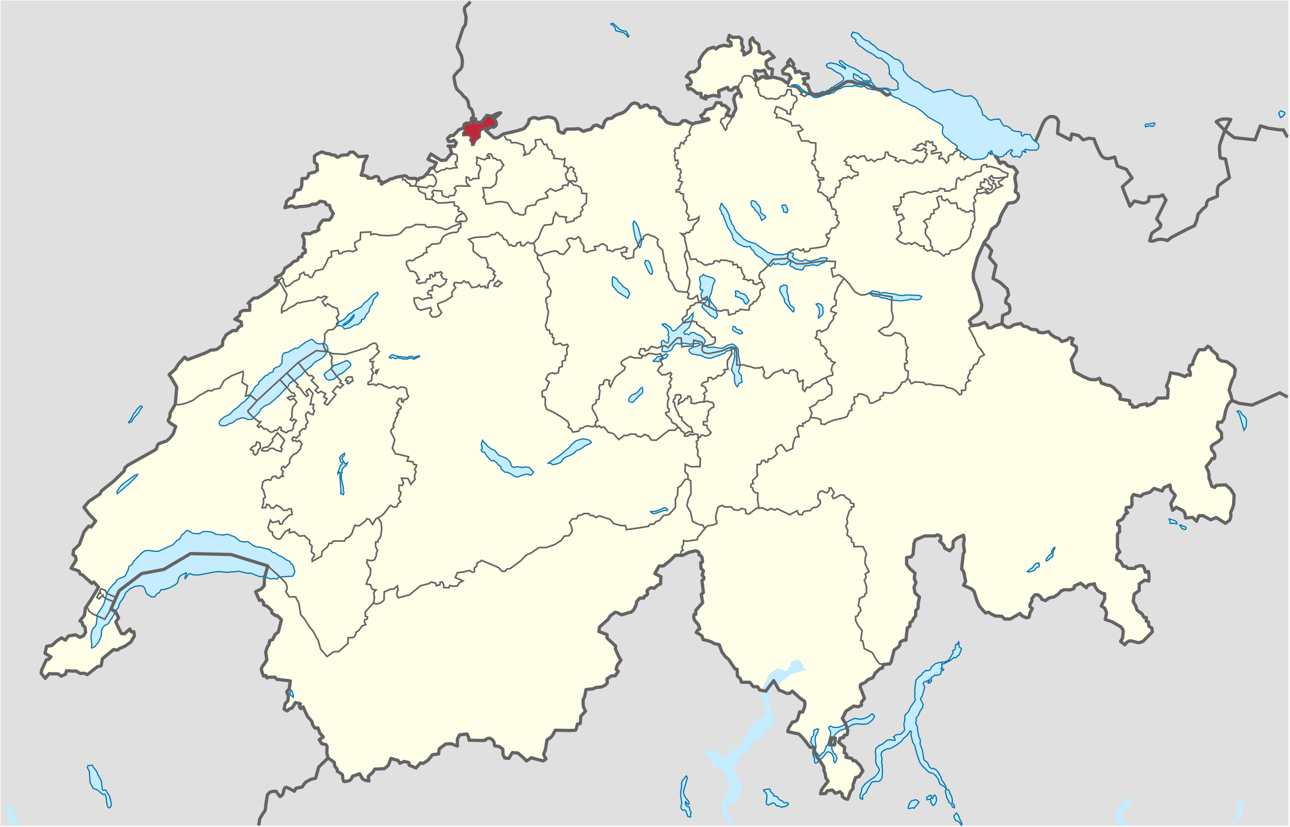 Ubicación en Suiza: Basilea-Ciudad