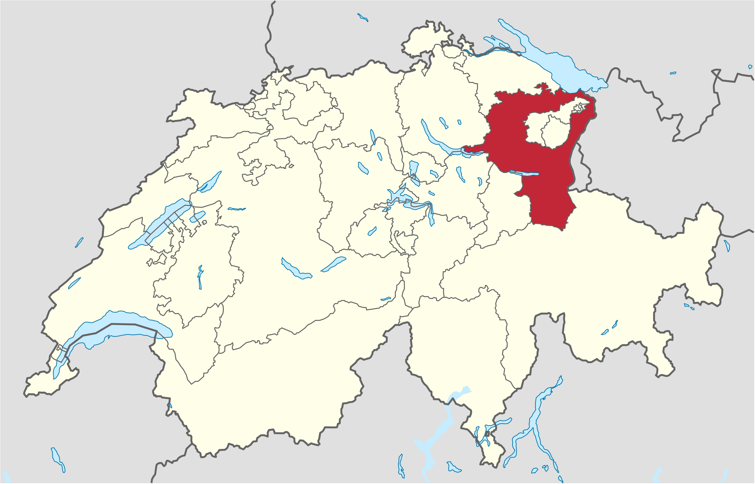 Ubicación en Suiza: San Galo